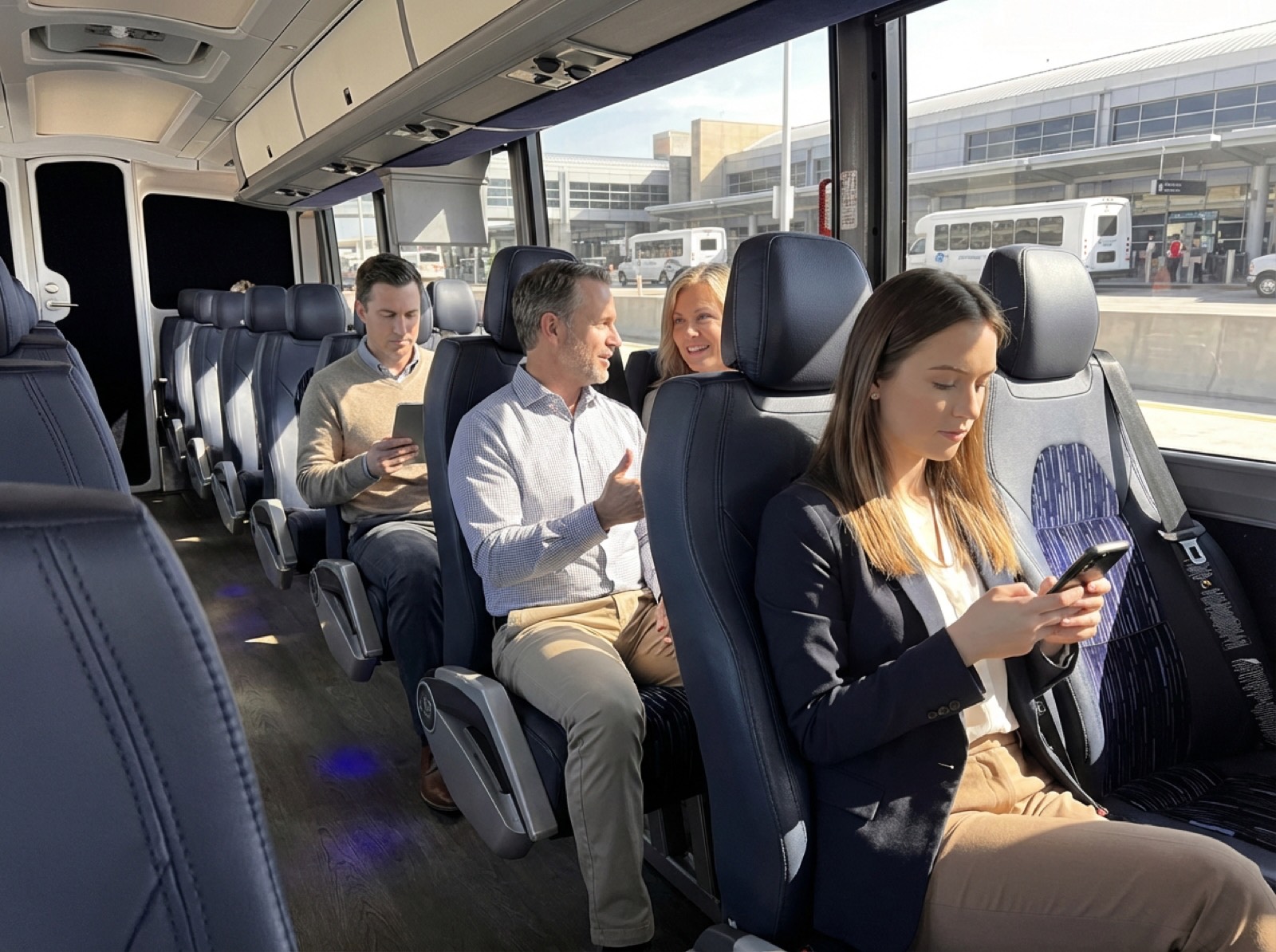 Passengers relaxing on board