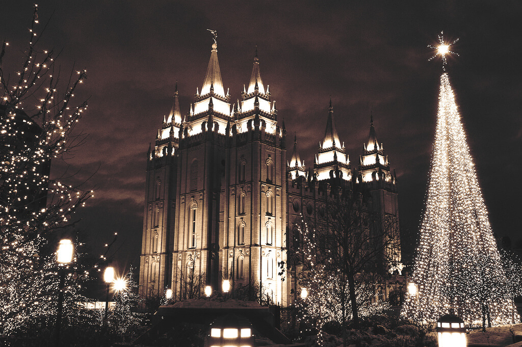 Temple Square has some of the best Christmas lights in Salt Lake City.