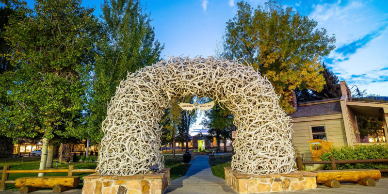 Jackson Hole's famous antler arch