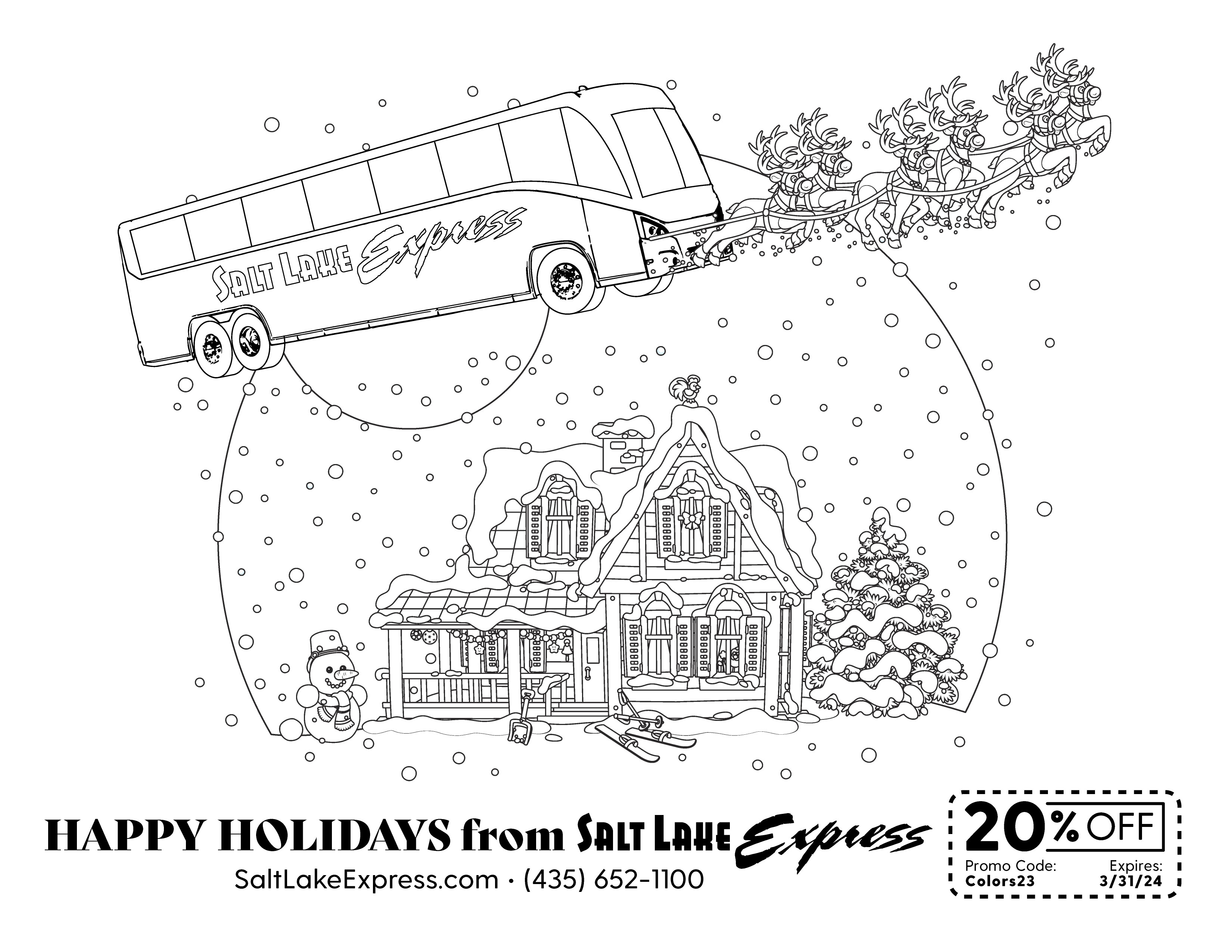 Holiday Coloring Page Contest Salt Lake Express