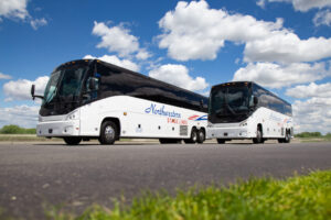 Northwestern Stage Lines branded motorcoaches